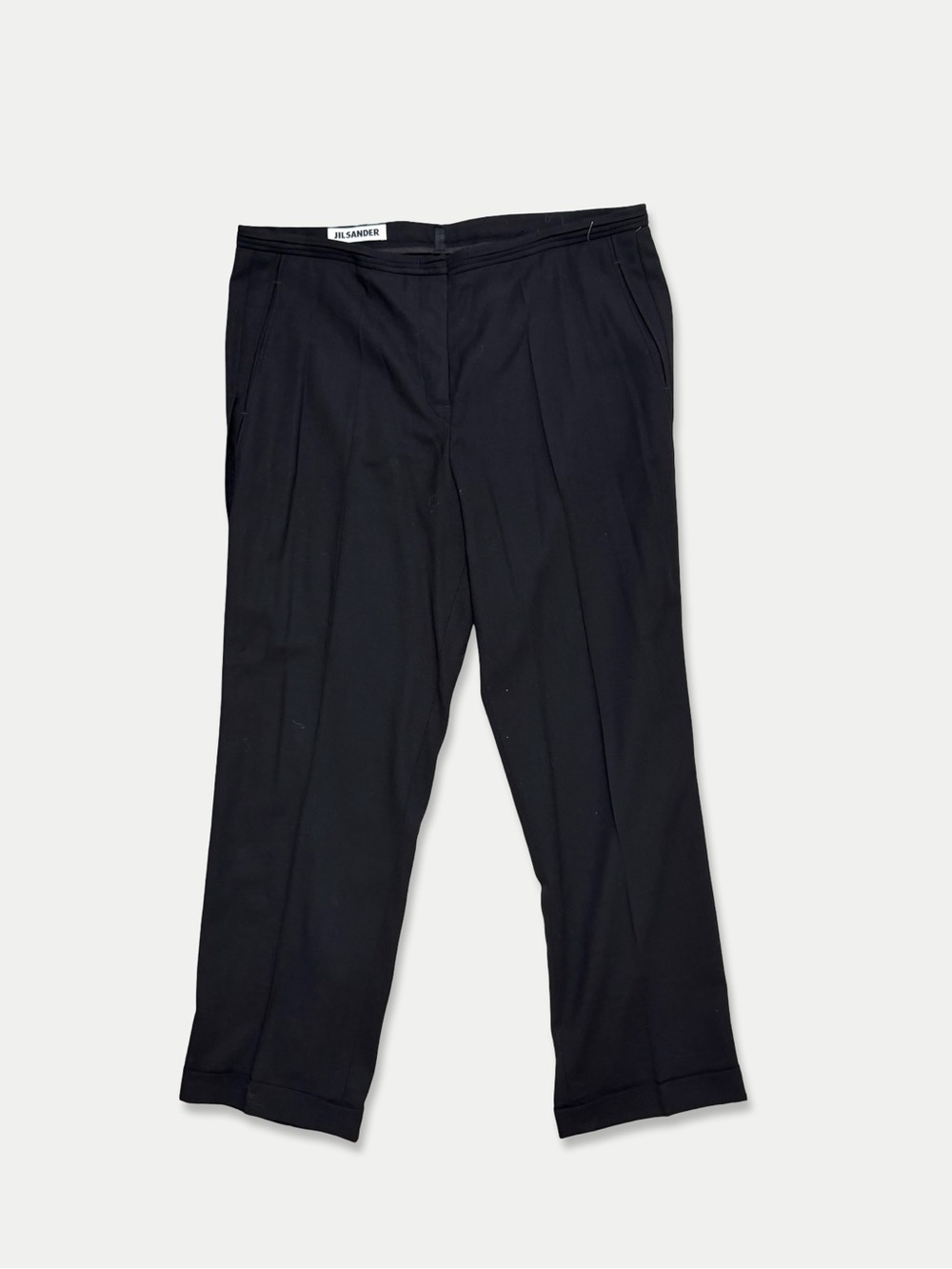 JIL SANDER Cropped Cuffed Style Pant Size 38 Black Color GUC